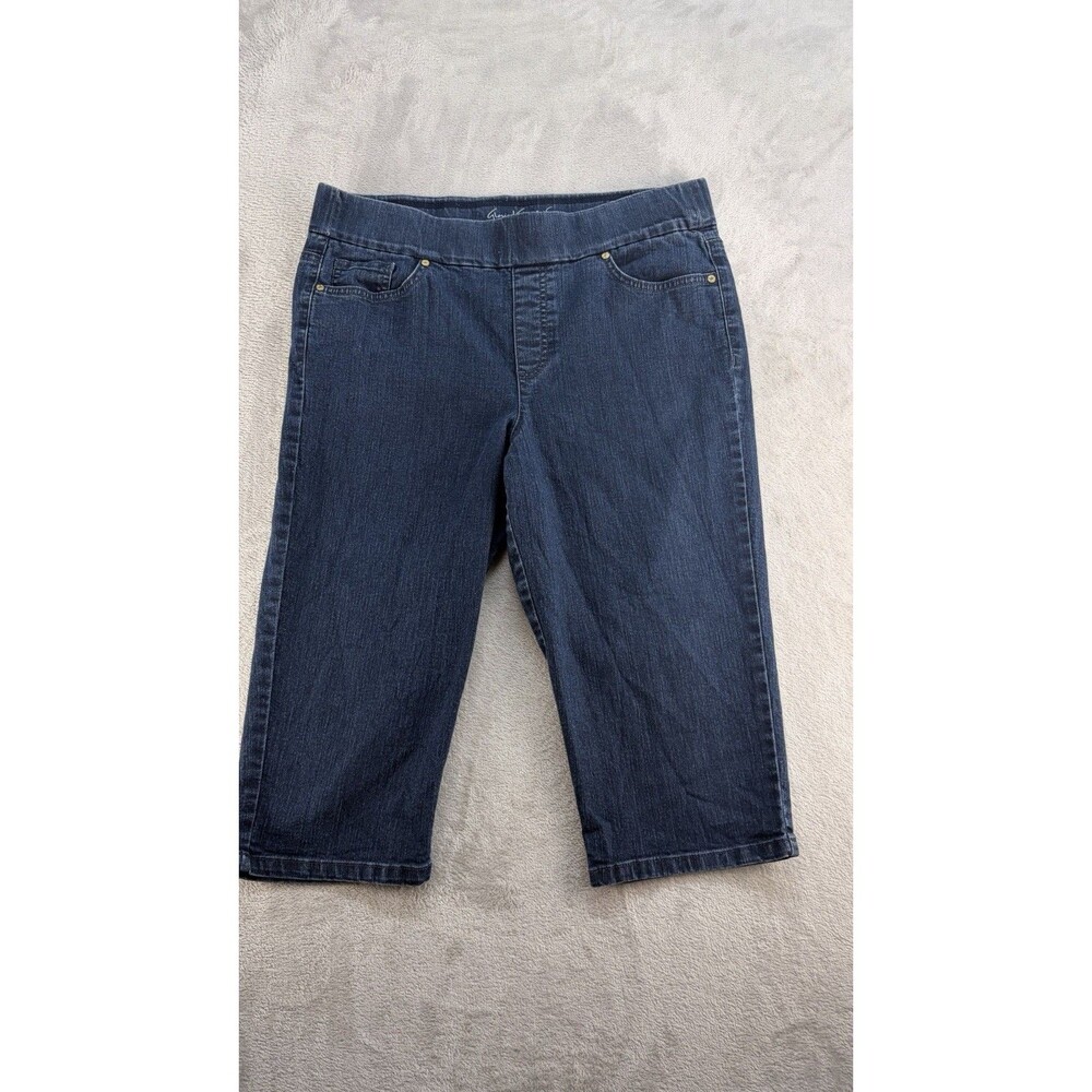 Gloria Vanderbilt Capri Blue Jeans Womens 12 All Around Slimming Effect